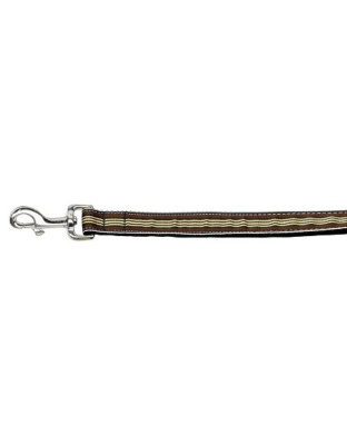 Preppy Stripes Nylon Ribbon Collars Brown/Khaki 1 wide 4ft Lsh