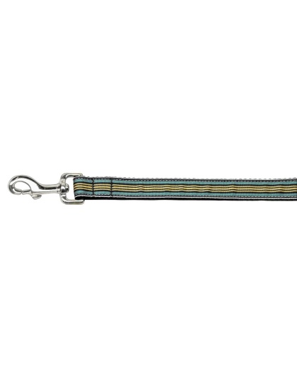 Preppy Stripes Nylon Ribbon Collars Light Blue/Khaki 1 wide 4ft Lsh