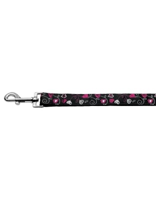Crazy Hearts Nylon Collars Black 1 wide 4ft Lsh