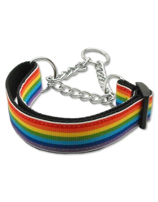 Rainbow Striped Nylon Collars Martingale Rainbow Stripes Large