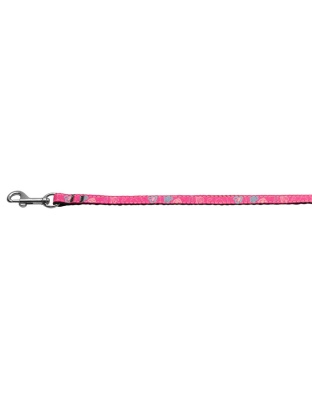 Crazy Hearts Nylon Collars Bright Pink 3/8 wide 4Ft Lsh