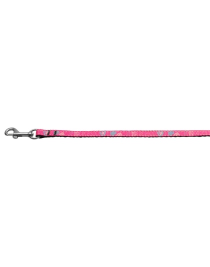 Crazy Hearts Nylon Collars Bright Pink 3/8 wide 4Ft Lsh