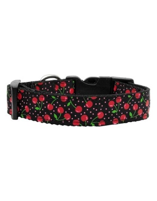 Cherries Nylon Collar Black Large