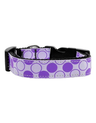 Diagonal Dots Nylon Collar Lavender Large
