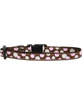 Confetti Dots Nylon Collar Brown Cat Safety