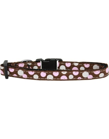 Confetti Dots Nylon Collar Brown Cat Safety