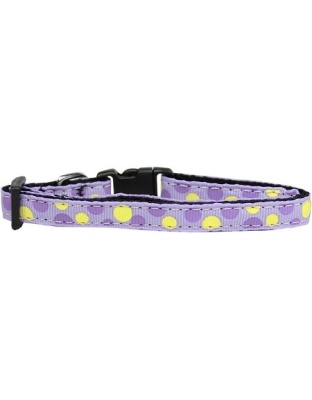 Confetti Dots Nylon Collar Lavender Cat Safety