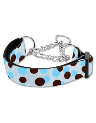 Confetti Dots Nylon Collar Martingale Baby Blue Large