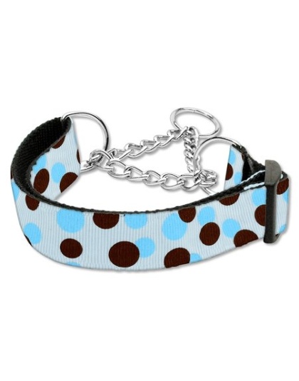 Confetti Dots Nylon Collar Martingale Baby Blue Large