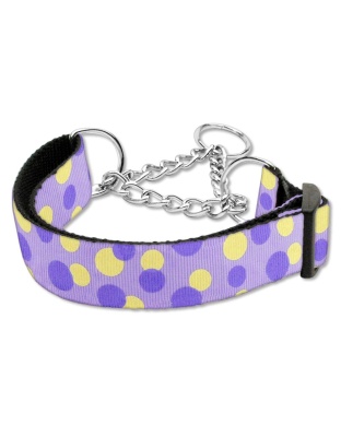 Confetti Dots Nylon Collar Martingale Lavender Large