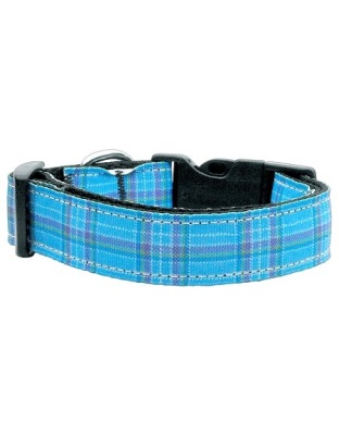Plaid Nylon Collar Blue Large