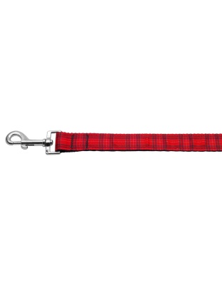 Plaid Nylon Collar Red 1 wide 4ft Lsh