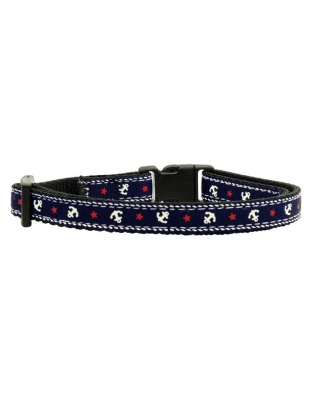 Anchors Nylon Ribbon Collar Blue Cat Safety