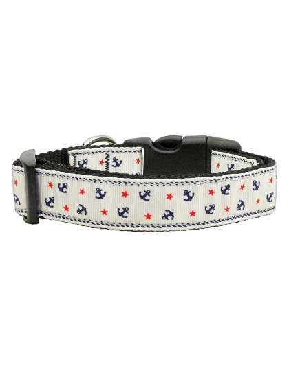 Anchors Nylon Ribbon Collar White Large