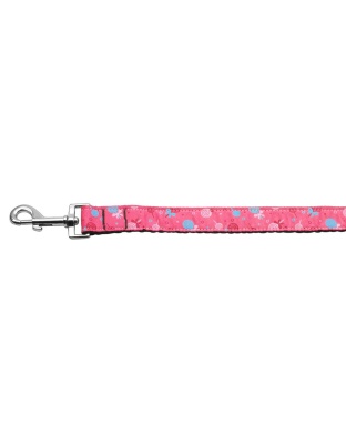 Lollipops Nylon Ribbon Leash Bright Pink 1 inch wide 4ft Long