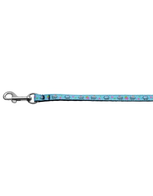 Cupcakes Nylon Ribbon Leash Baby Blue 3/8 inch wide 4ft Long