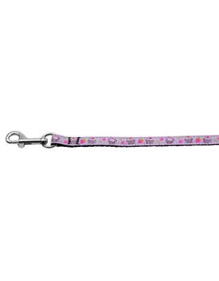 Cupcakes Nylon Ribbon Leash Purple 3/8 inch wide 4ft Long