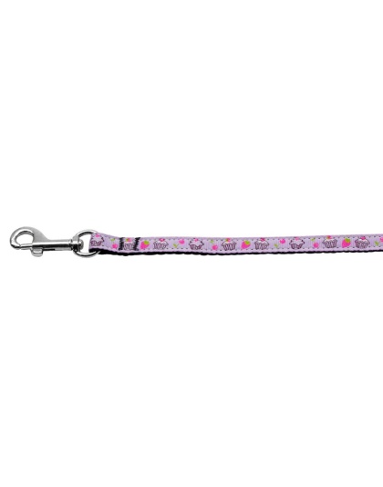 Cupcakes Nylon Ribbon Leash Purple 3/8 inch wide 4ft Long