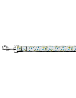 Roses Nylon Ribbon Leash Blue 1 inch wide 4ft Long