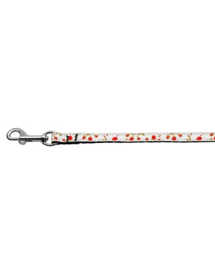Roses Nylon Ribbon Leash Red 3/8 inch wide 4ft Long