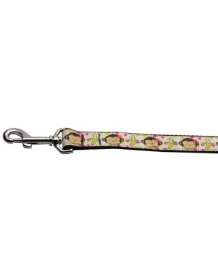 Monkeys and Bananas Nylon Ribbon Collars 1 wide 4ft Leash