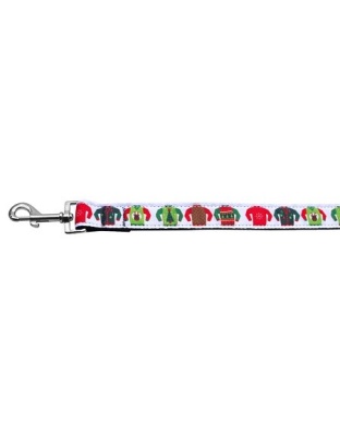 Ugly Sweater Nylon Ribbon Collars 1 wide 4ft Leash