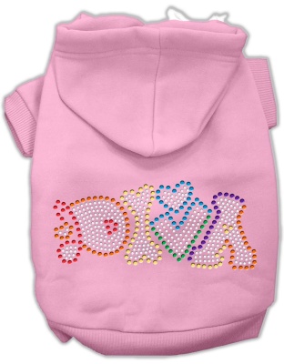 Technicolor Diva Rhinestone Pet Hoodie Light Pink Lg