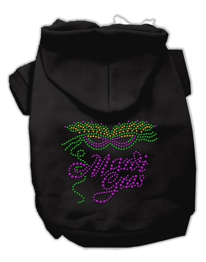 Mardi Gras Rhinestud Hoodies Black L