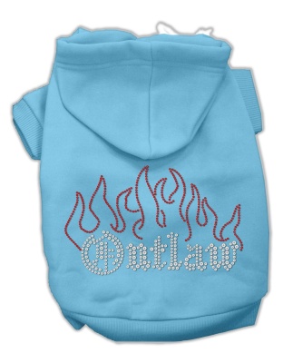 Outlaw Rhinestone Hoodies Baby Blue L