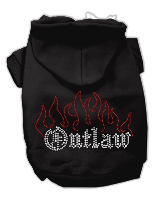 Outlaw Rhinestone Hoodies Black L