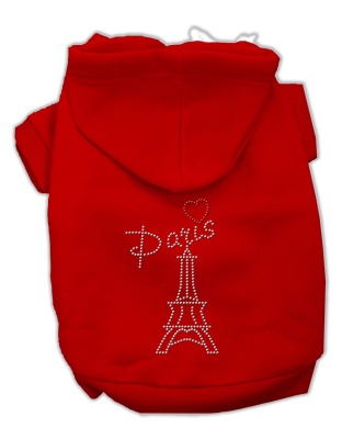 Paris Rhinestone Hoodies Red L