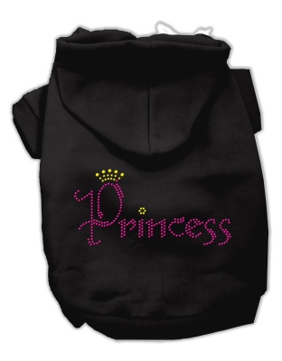 Princess Rhinestone Hoodies Black L