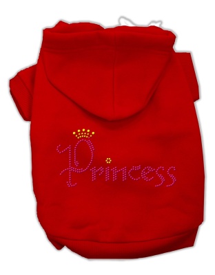 Princess Rhinestone Hoodies Red L