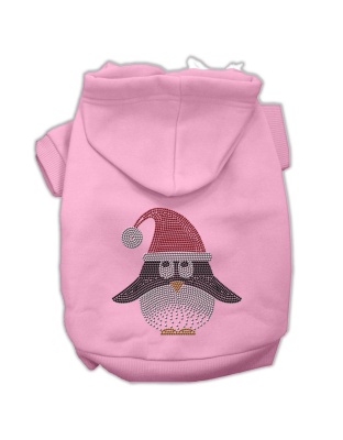 Santa Penguin Rhinestone Hoodies Pink L