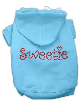 Sweetie Rhinestone Hoodies Baby Blue L