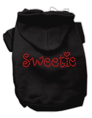 Sweetie Rhinestone Hoodies Black L