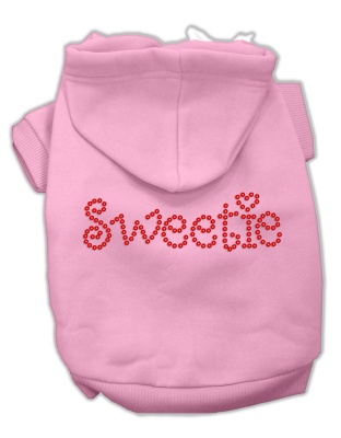 Sweetie Rhinestone Hoodies Pink L