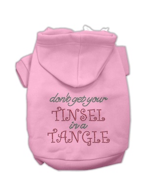 Tinsel in a Tangle Rhinestone Hoodies Pink L