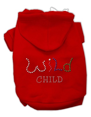 Wild Child Rhinestone Hoodies Red L