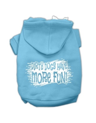 Dirty Dogs Screen Print Pet Hoodies Baby Blue Size Lg