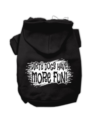 Dirty Dogs Screen Print Pet Hoodies Black Size Lg