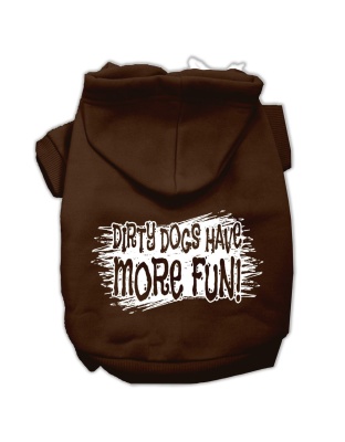 Dirty Dogs Screen Print Pet Hoodies Brown Size Lg