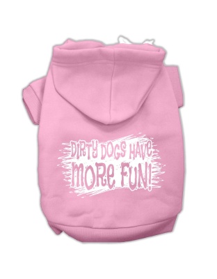 Dirty Dogs Screen Print Pet Hoodies Light Pink Size Lg