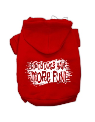 Dirty Dogs Screen Print Pet Hoodies Red Size Lg