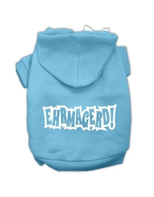 Ehrmagerd Screen Print Pet Hoodies Baby Blue Size Lg
