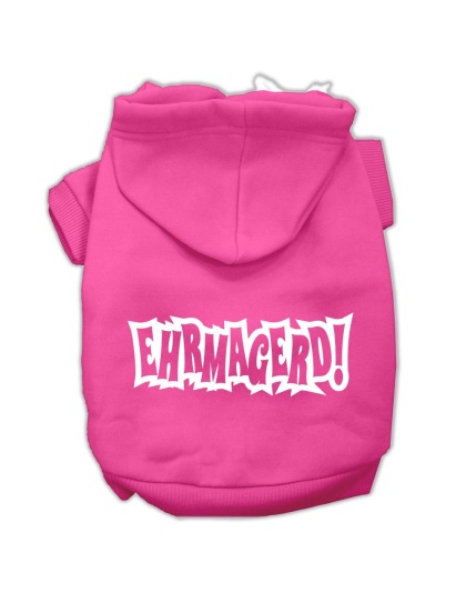 Ehrmagerd Screen Print Pet Hoodies Bright Pink Size Lg