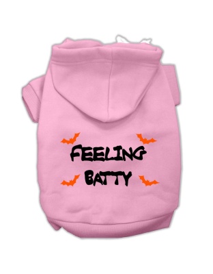 Feeling Batty Screen Print Pet Hoodies Light Pink Size Lg