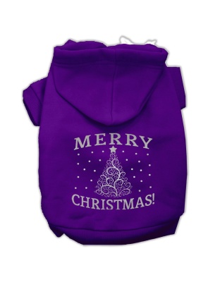 Shimmer Christmas Tree Pet Hoodies Purple Size Lg