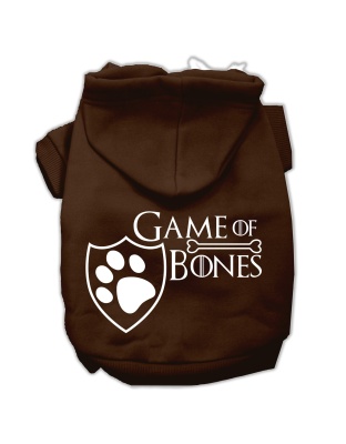 Game of Bones Screenprint Dog Hoodie Brown L