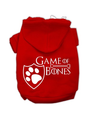 Game of Bones Screenprint Dog Hoodie Red L